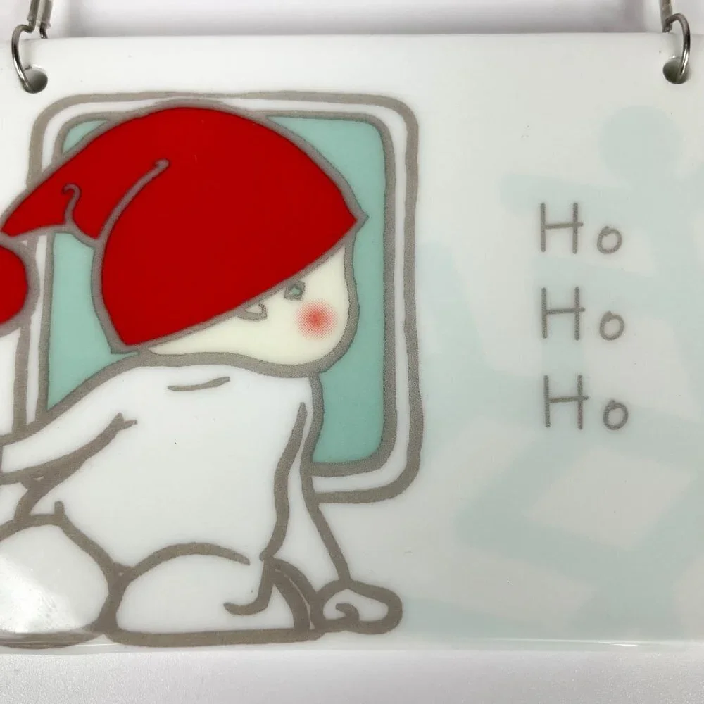 Department 56 HO HO HO Postcard Ceramic Ornament
